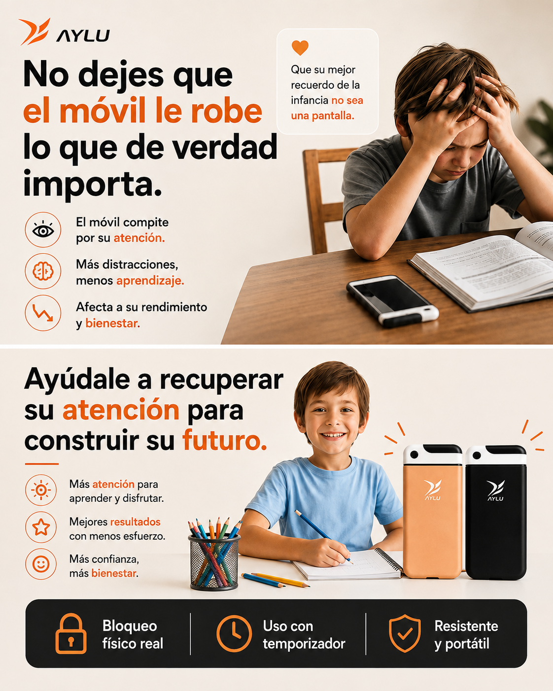 Lockee - Caja de bloqueo para móvil con temporizador y autocontrol.